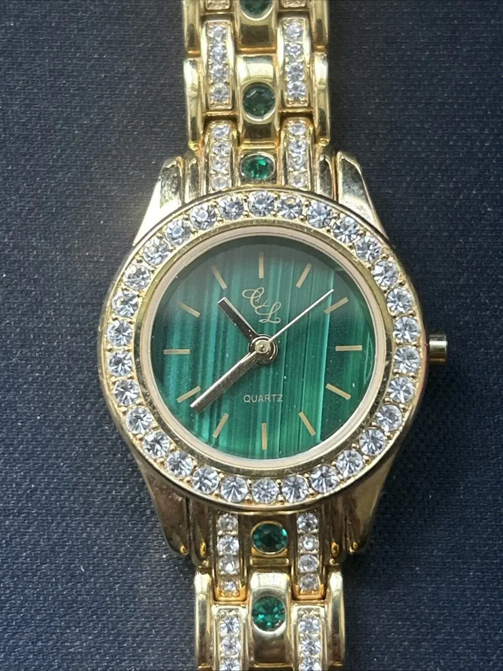 Colleen Lopez Green Dial Gold Tone Women’s Quartz Watch